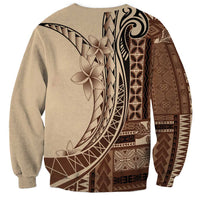 Samoa Siapo Mamanu Sweatshirt Plumeria Mocha Motifs