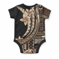 Samoa Siapo Mamanu Baby Onesie Plumeria Black Motifs LT7 - Polynesian Pride