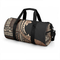 Samoa Siapo Mamanu Duffle Bag Plumeria Black Motifs