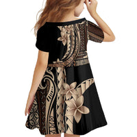 Samoa Siapo Mamanu Family Matching Mermaid Dress and Hawaiian Shirt Plumeria Black Motifs LT7 - Polynesian Pride