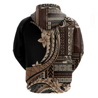 Samoa Siapo Mamanu Hoodie Plumeria Black Motifs