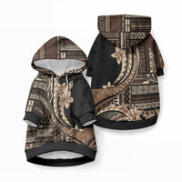 Samoa Siapo Mamanu Pet Hoodie Plumeria Black Motifs LT7 Pullover Black - Polynesian Pride