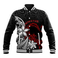 New Zealand Aotearoa Valentine Baseball Jacket Couple Maori Aroha Ki a Koe Ver.02 LT7 Unisex Black - Polynesian Pride