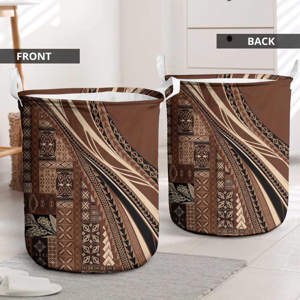 Pasifika Women's Day - Samoa Siapo Malu Tattoo Inspired Laundry Basket Brown