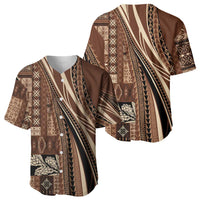 Pasifika Women's Day - Samoa Siapo Malu Tattoo Inspired Baseball Jersey Brown