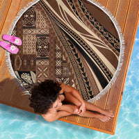 Pasifika Women's Day - Samoa Siapo Malu Tattoo Inspired Beach Blanket Brown