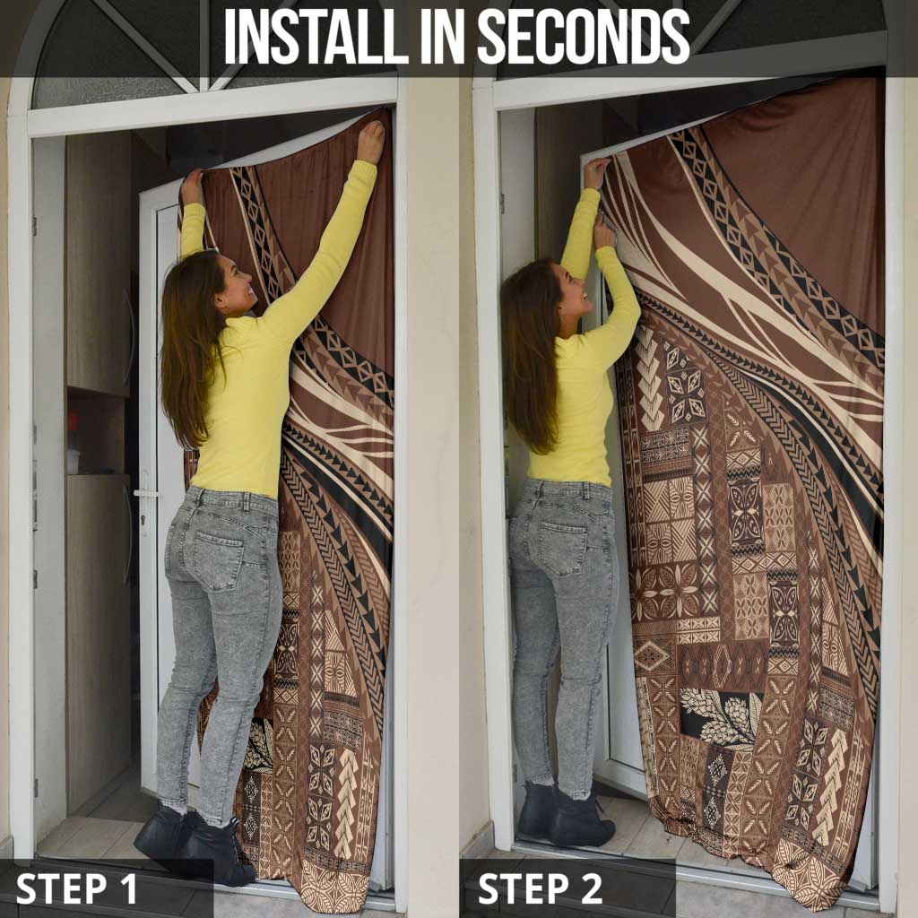 Pasifika Women's Day - Samoa Siapo Malu Tattoo Inspired Door Cover Brown