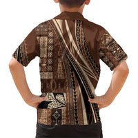 Pasifika Women's Day - Samoa Siapo Malu Tattoo Inspired Family Matching Tank Maxi Dress and Hawaiian Shirt Brown LT7 - Polynesian Pride