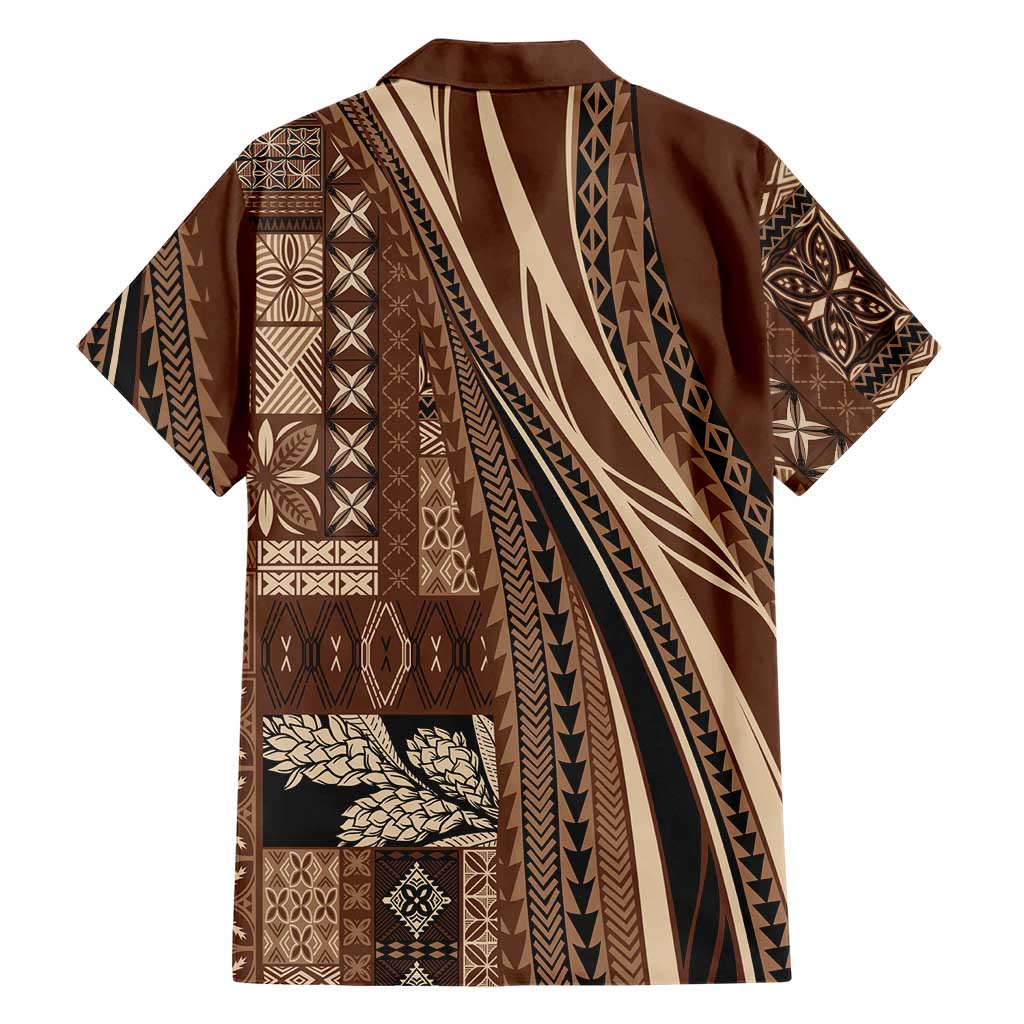Pasifika Women's Day - Samoa Siapo Malu Tattoo Inspired Family Matching Tank Maxi Dress and Hawaiian Shirt Brown LT7 - Polynesian Pride