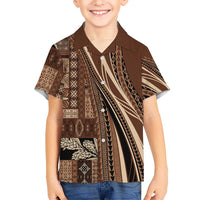 Pasifika Women's Day - Samoa Siapo Malu Tattoo Inspired Kid Hawaiian Shirt Brown
