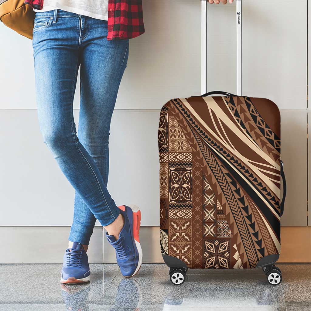 Pasifika Women's Day - Samoa Siapo Malu Tattoo Inspired Luggage Cover Brown