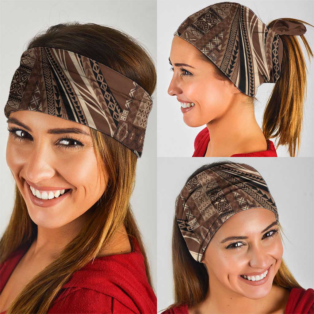 Pasifika Women's Day - Samoa Siapo Malu Tattoo Inspired Neck Gaiter Brown