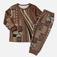 Pasifika Women's Day - Samoa Siapo Malu Tattoo Inspired Pajama Set Brown