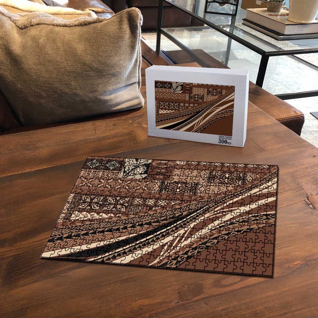 Pasifika Women's Day - Samoa Siapo Malu Tattoo Inspired Puzzle Brown