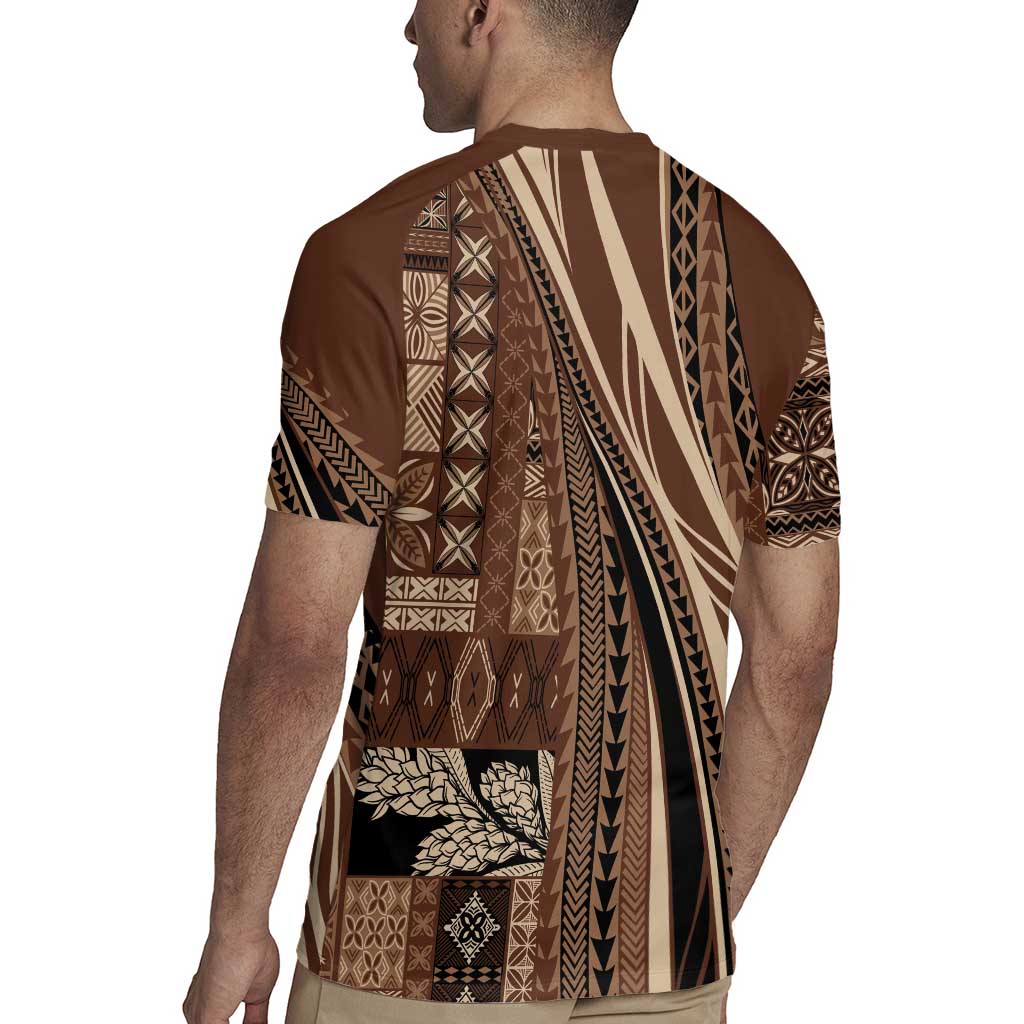 Pasifika Women's Day - Samoa Siapo Malu Tattoo Inspired Rugby Jersey Brown