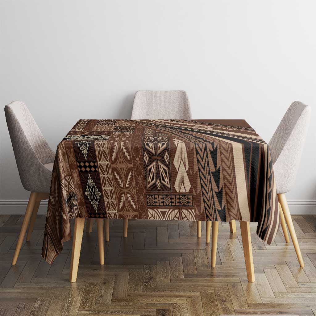 Pasifika Women's Day - Samoa Siapo Malu Tattoo Inspired Tablecloth Brown