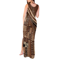 Pasifika Women's Day - Samoa Siapo Malu Tattoo Inspired Tank Maxi Dress Brown