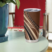 Pasifika Women's Day - Samoa Siapo Malu Tattoo Inspired Tumbler Cup Brown