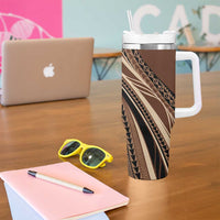 Pasifika Women's Day - Samoa Siapo Malu Tattoo Inspired Tumbler With Handle Brown
