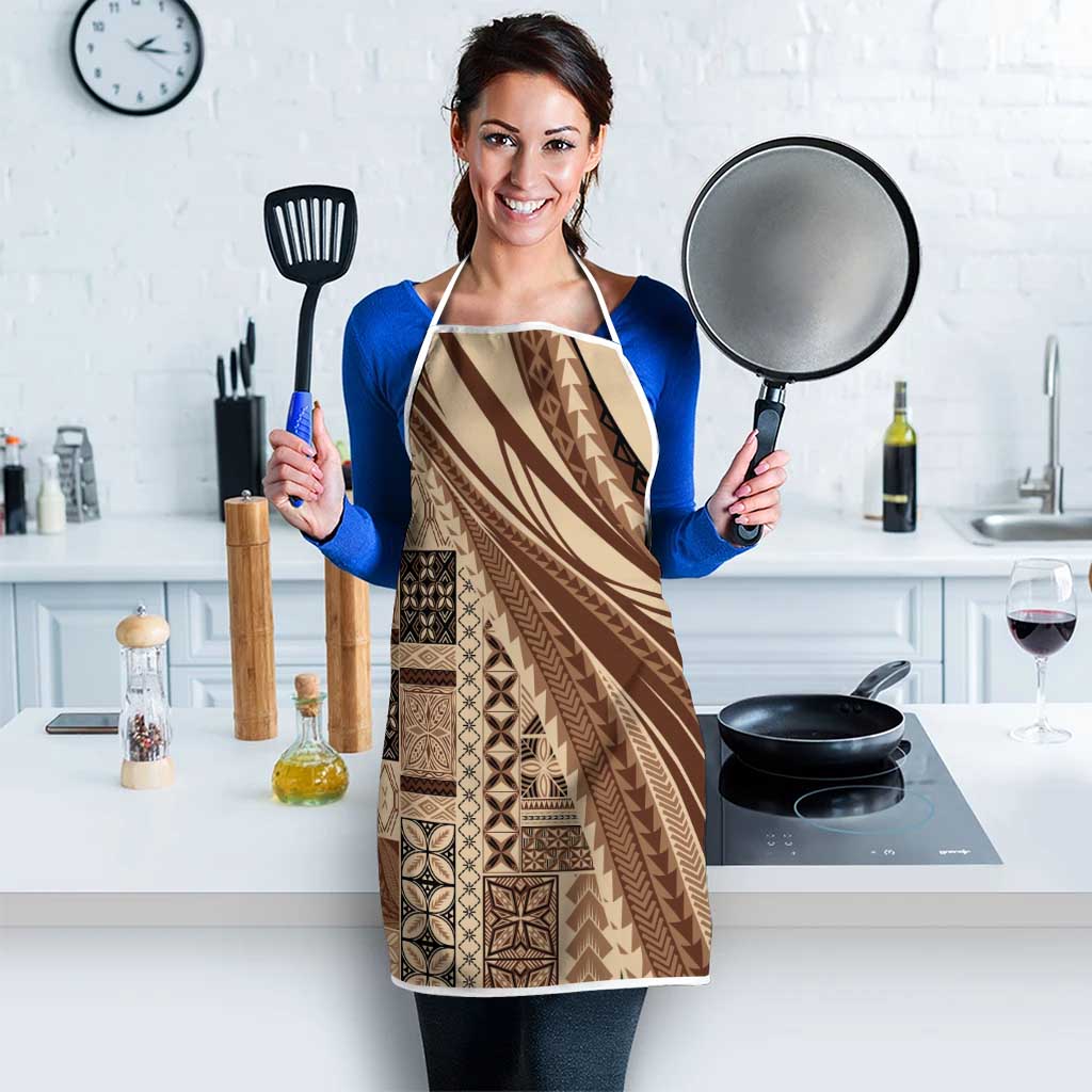 Pasifika Women's Day - Samoa Siapo Malu Tattoo Inspired Apron Beige