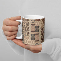 Pasifika Women's Day - Samoa Siapo Malu Tattoo Inspired Ceramic Mug Beige