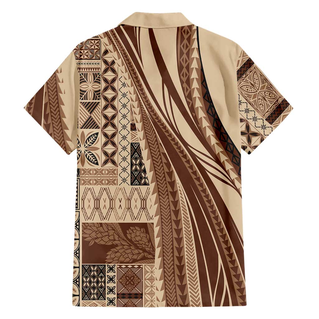 Pasifika Women's Day - Samoa Siapo Malu Tattoo Inspired Family Matching Mermaid Dress and Hawaiian Shirt Beige LT7 - Polynesian Pride