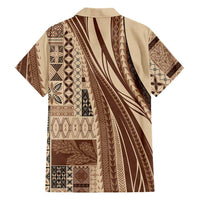 Pasifika Women's Day - Samoa Siapo Malu Tattoo Inspired Family Matching Summer Maxi Dress and Hawaiian Shirt Beige LT7 - Polynesian Pride