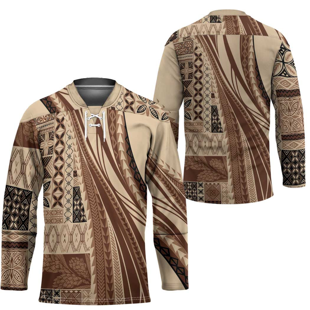 Pasifika Women's Day - Samoa Siapo Malu Tattoo Inspired Hockey Jersey Beige