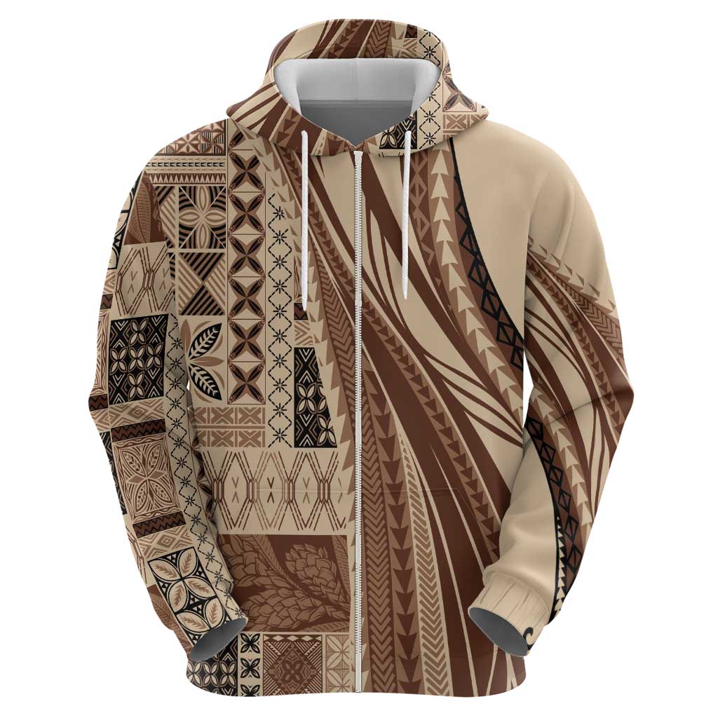 Pasifika Women's Day - Samoa Siapo Malu Tattoo Inspired Hoodie Beige
