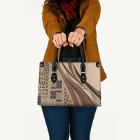 Pasifika Women's Day - Samoa Siapo Malu Tattoo Inspired Leather Bag Beige