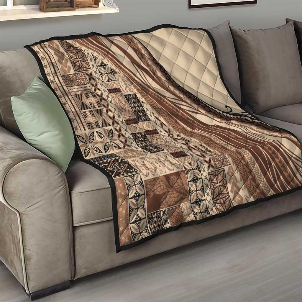 Pasifika Women's Day - Samoa Siapo Malu Tattoo Inspired Quilt Beige