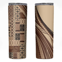 Pasifika Women's Day - Samoa Siapo Malu Tattoo Inspired Skinny Tumbler Beige