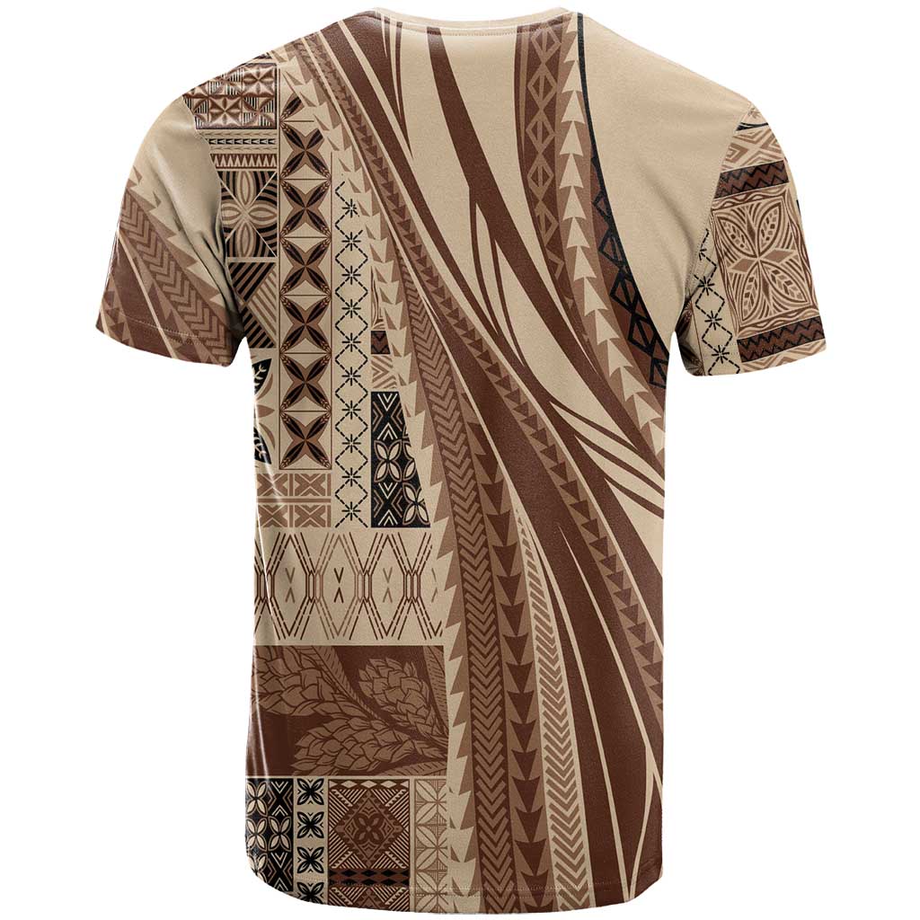 Pasifika Women's Day - Samoa Siapo Malu Tattoo Inspired T Shirt Beige