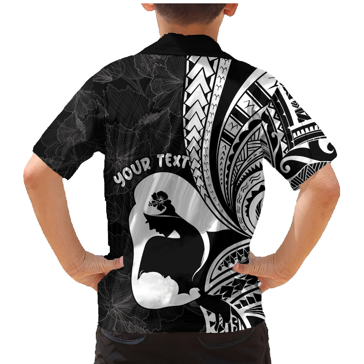 Mother's Day Family Matching Mermaid Dress and Hawaiian Shirt Polynesia Vintage Hibiscus - Black LT7 - Polynesian Pride