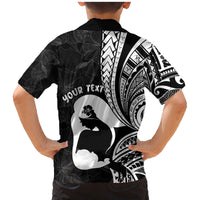 Mother's Day Family Matching Mermaid Dress and Hawaiian Shirt Polynesia Vintage Hibiscus - Black LT7 - Polynesian Pride