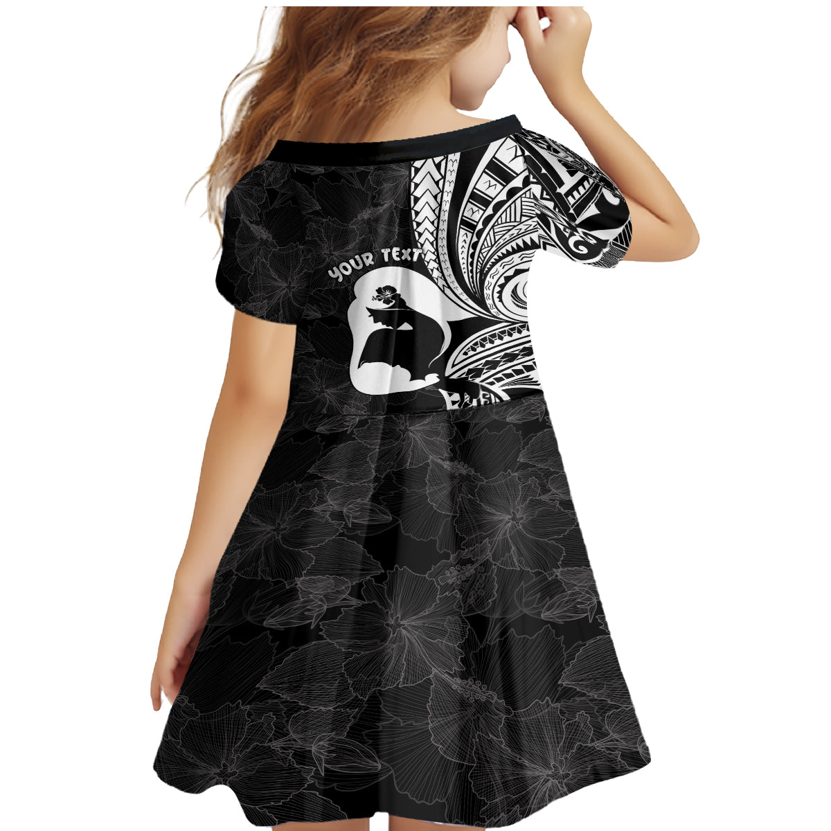 Mother's Day Family Matching Mermaid Dress and Hawaiian Shirt Polynesia Vintage Hibiscus - Black LT7 - Polynesian Pride
