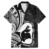 Mother's Day Family Matching Mermaid Dress and Hawaiian Shirt Polynesia Vintage Hibiscus - Black LT7 Dad's Shirt - Short Sleeve Black - Polynesian Pride