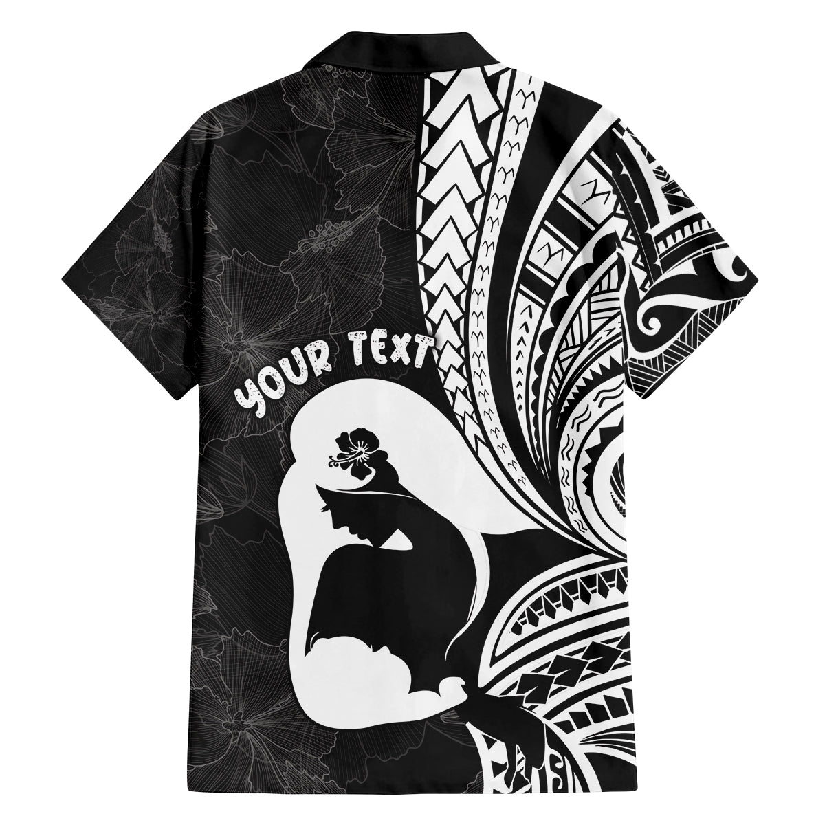 Mother's Day Family Matching Puletasi and Hawaiian Shirt Polynesia Vintage Hibiscus - Black