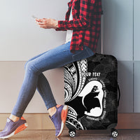 Mother's Day Luggage Cover Polynesia Vintage Hibiscus - Black
