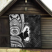 Mother's Day Quilt Polynesia Vintage Hibiscus - Black