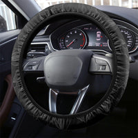 Mother's Day Steering Wheel Cover Polynesia Vintage Hibiscus - Black