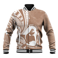 Mother's Day Baseball Jacket Polynesia Vintage Hibiscus - Brown