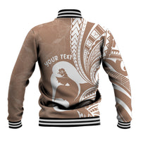 Mother's Day Baseball Jacket Polynesia Vintage Hibiscus - Brown