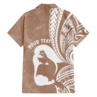 Mother's Day Family Matching Long Sleeve Bodycon Dress and Hawaiian Shirt Polynesia Vintage Hibiscus - Brown LT7 - Polynesian Pride