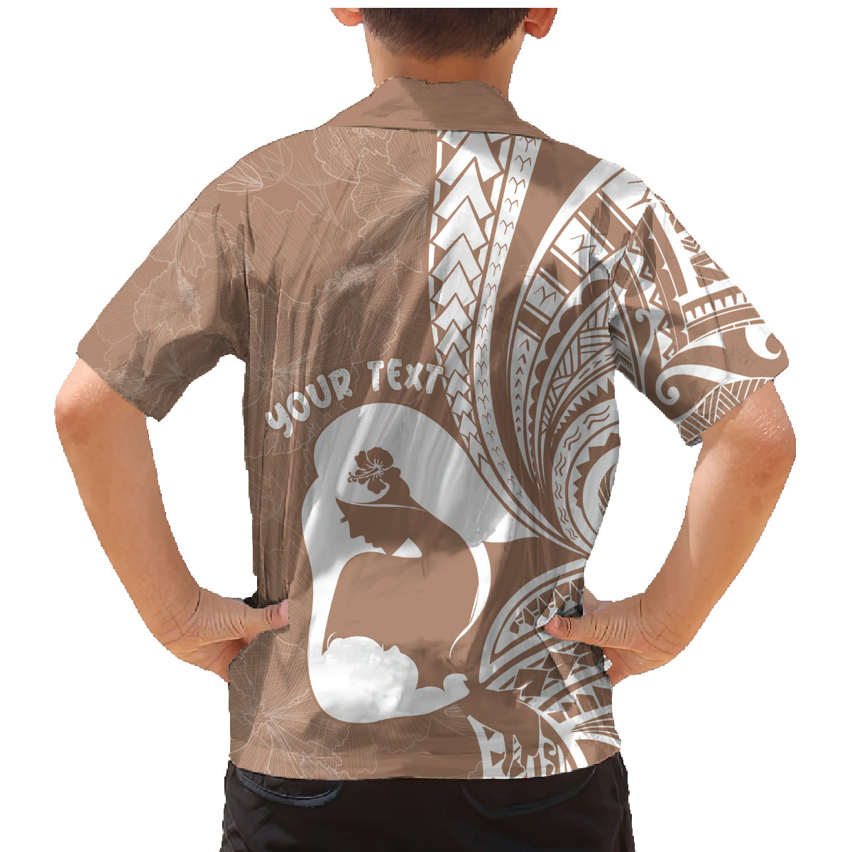 Mother's Day Family Matching Mermaid Dress and Hawaiian Shirt Polynesia Vintage Hibiscus - Brown LT7 - Polynesian Pride