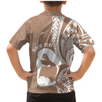 Mother's Day Family Matching Mermaid Dress and Hawaiian Shirt Polynesia Vintage Hibiscus - Brown LT7 - Polynesian Pride