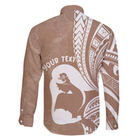 Mother's Day Family Matching Summer Maxi Dress and Hawaiian Shirt Polynesia Vintage Hibiscus - Brown