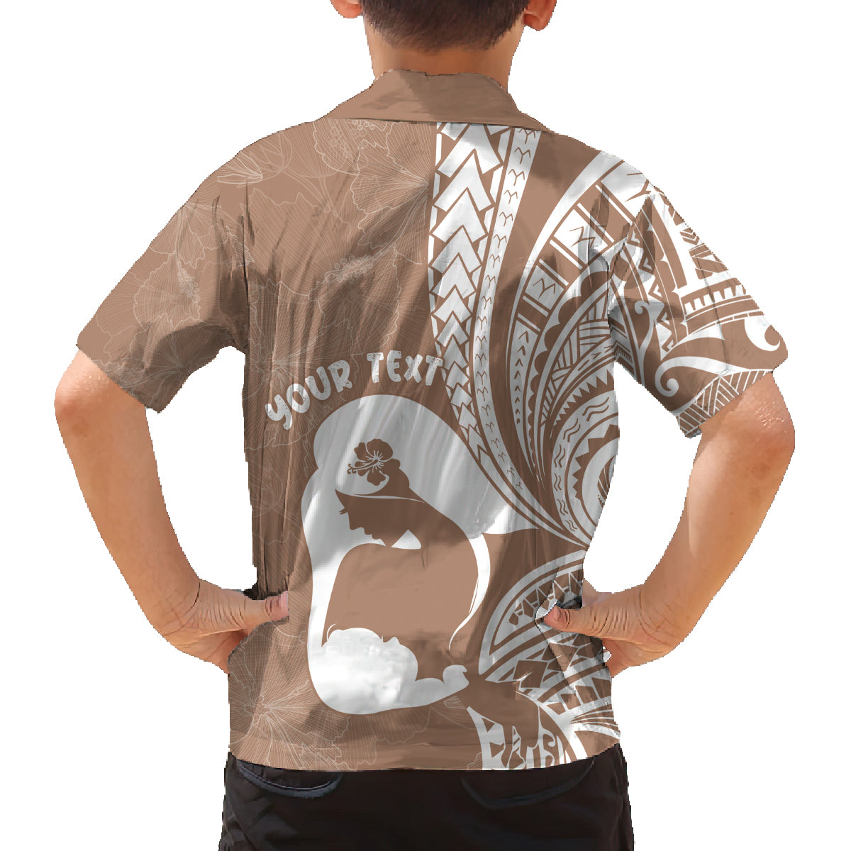 Mother's Day Family Matching Tank Maxi Dress and Hawaiian Shirt Polynesia Vintage Hibiscus - Brown LT7 - Polynesian Pride