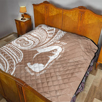 Mother's Day Quilt Polynesia Vintage Hibiscus - Brown