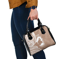 Mother's Day Shoulder Handbag Polynesia Vintage Hibiscus - Brown